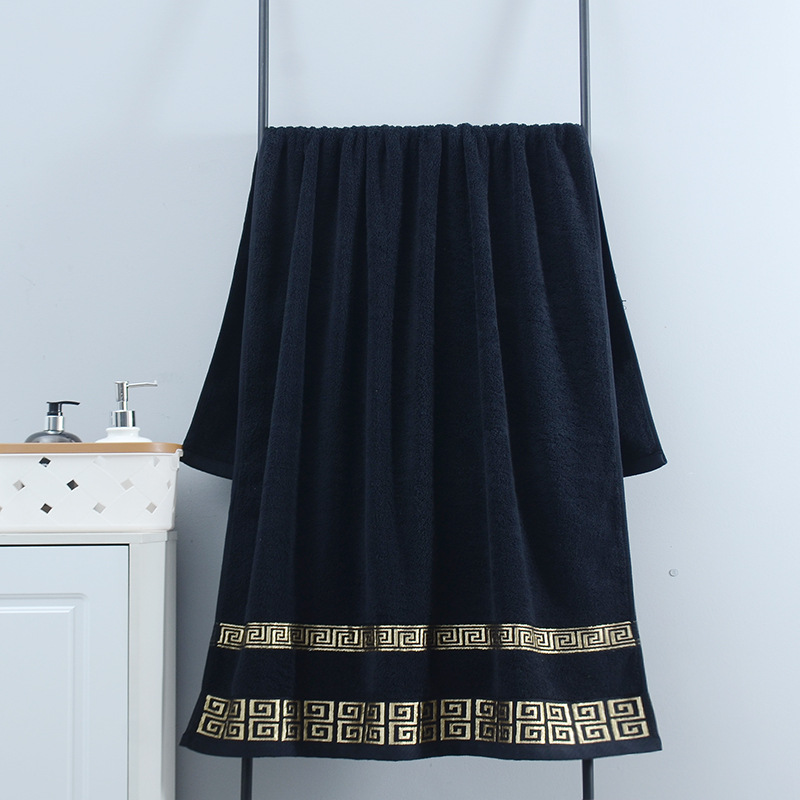 Cloth Face Mask Washable - Oversized Bath Towel 140x70cm Black Green