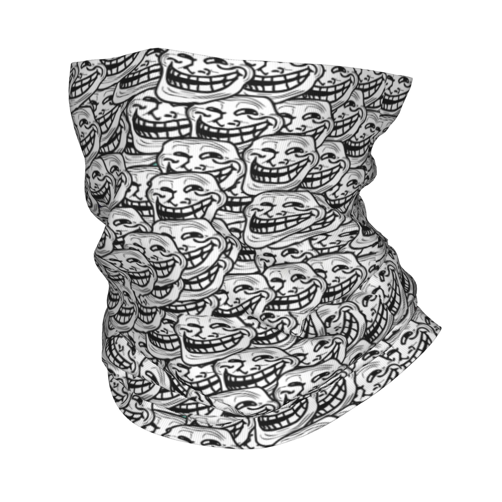 Neck Gaiter Face Cover - Funny Anime Troll Face Quest Video