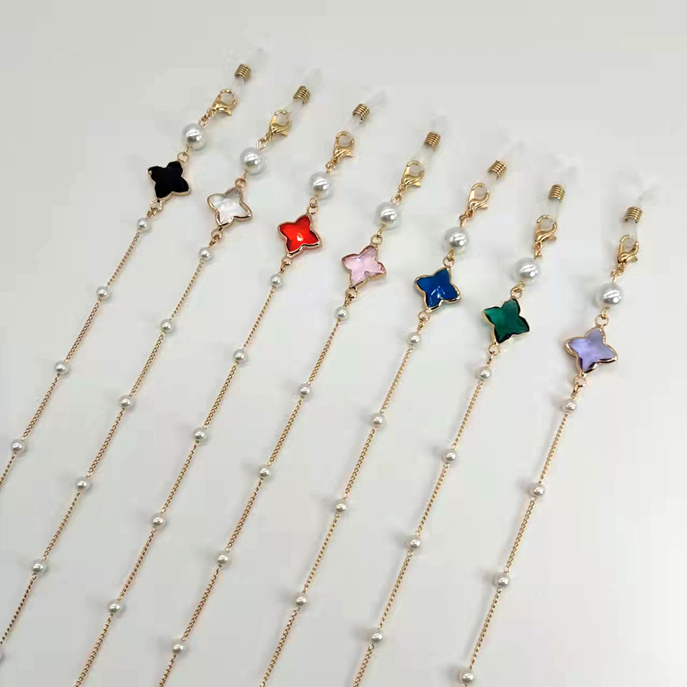 Mask Chain Holder - Women Eyeglass Chain Plastic Bead Heart