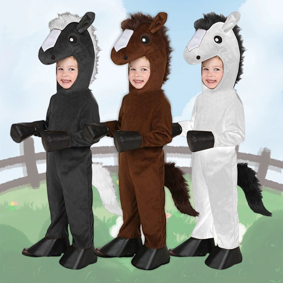 Black Face Mask Pack - Zoo The horse Kids Brown Black