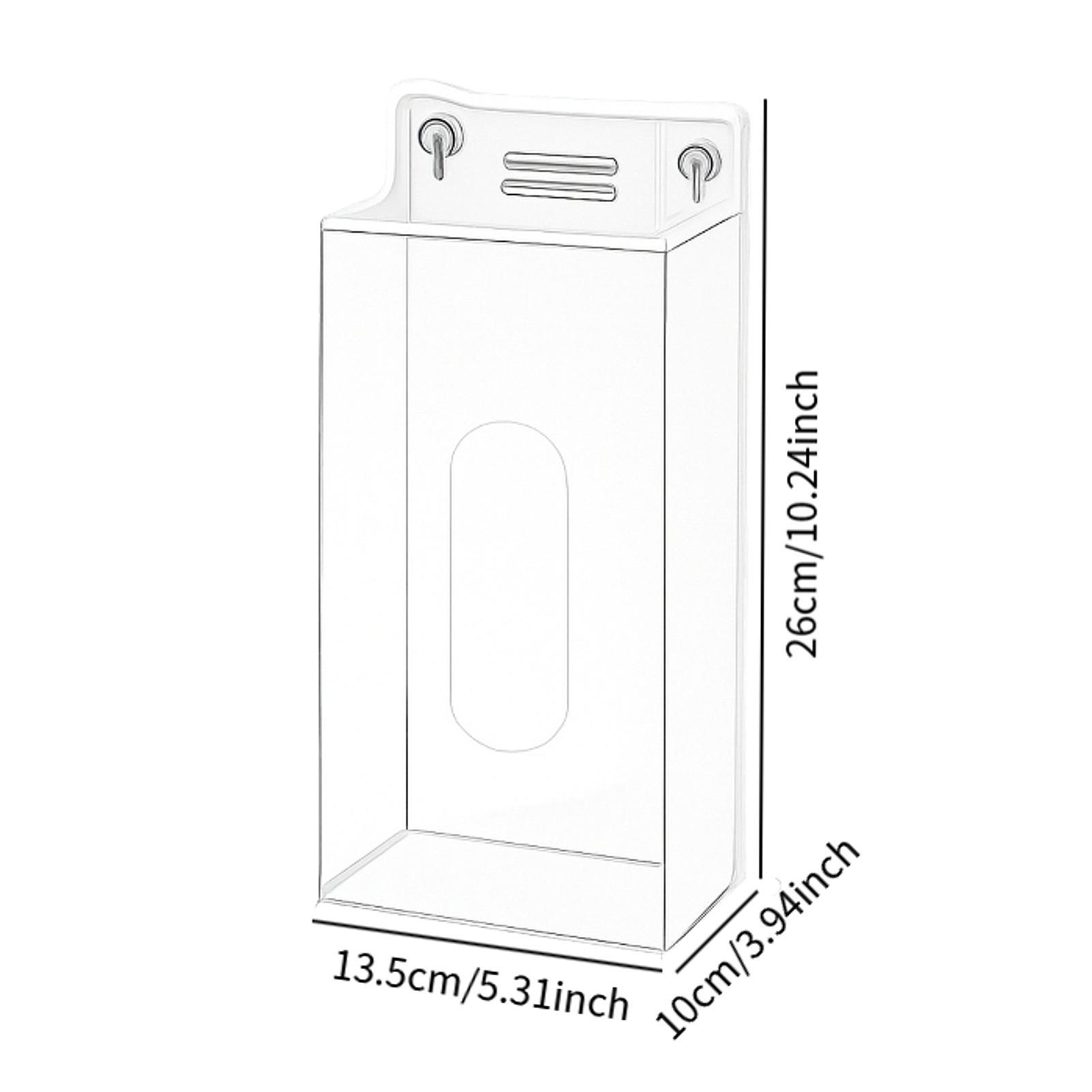Face Mask Storage Box - Acrylic Glove Box Holder Wall Mounted