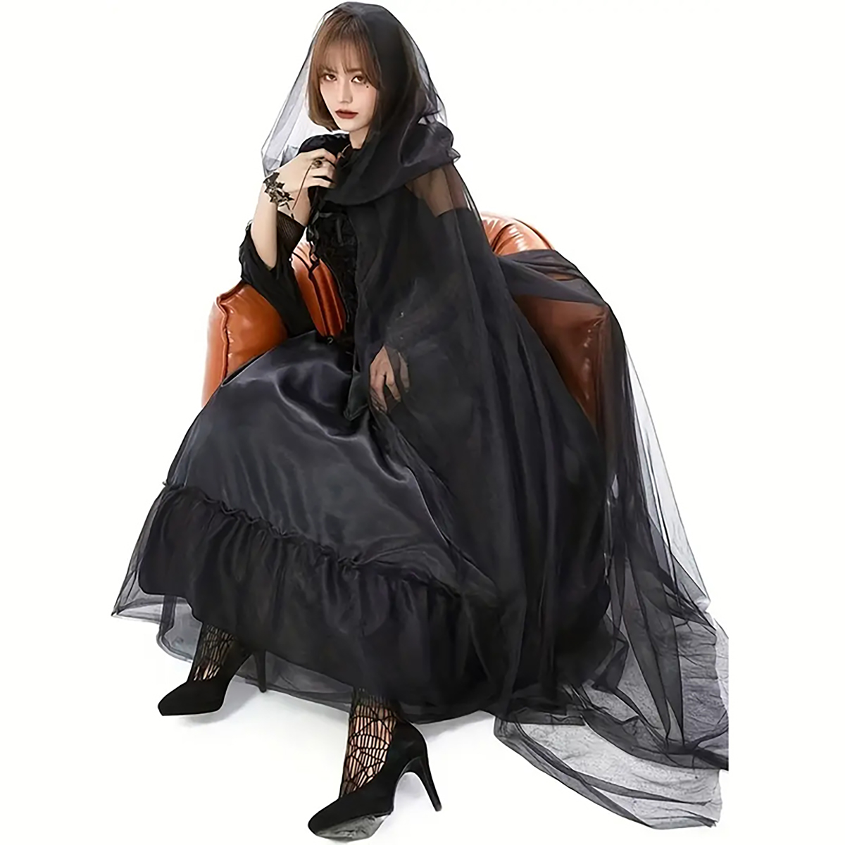 2pcs Set of Black Veil Cape An - Black Face Mask Pack 评论和价格