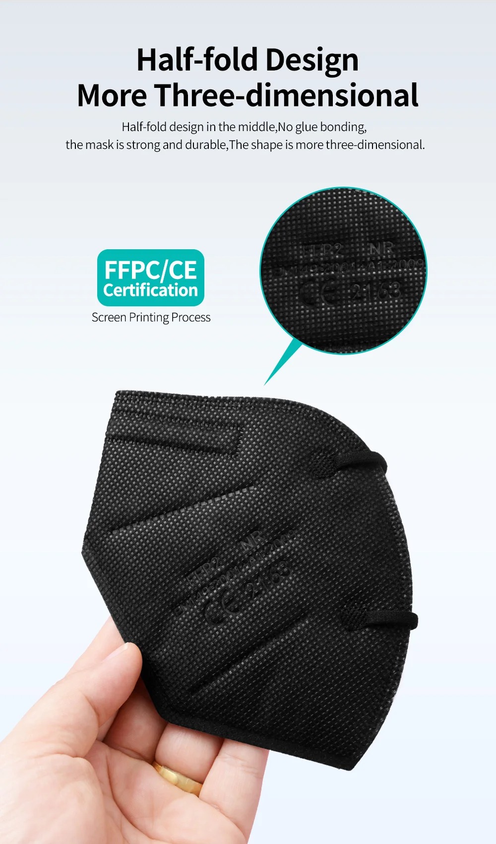 5Layer FFP2 Masks CE Approve K - Black Face Mask Pack 评论和价格