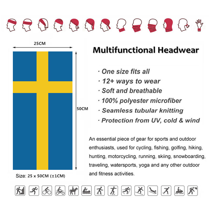 Sweden Flag Printed Bandana He - Neck Gaiter Face Cover 评论和价格