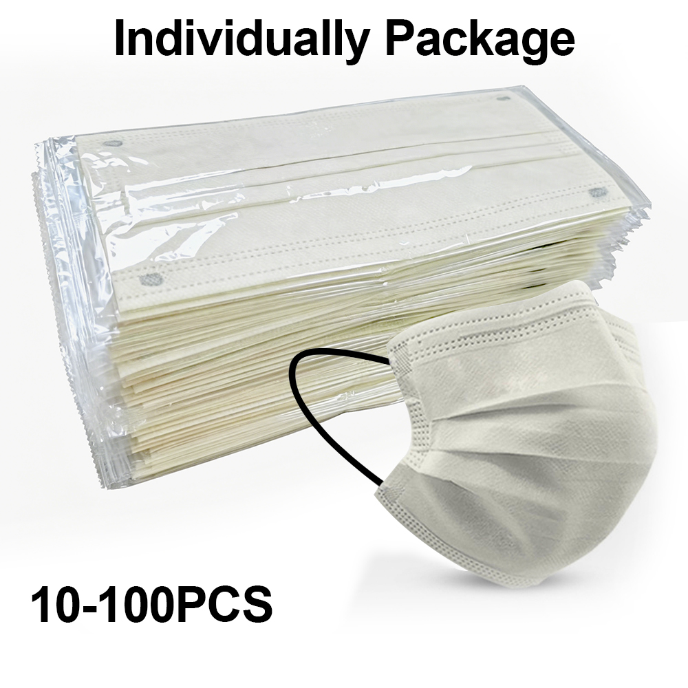 10-100pcs Disposable Adults In - Disposable Mask Blue 评论和价格