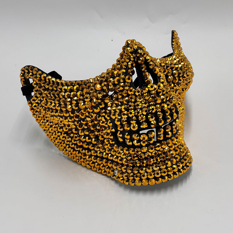 Rhinestone Half Skull Mask for - Respirator Half Face 评论和价格
