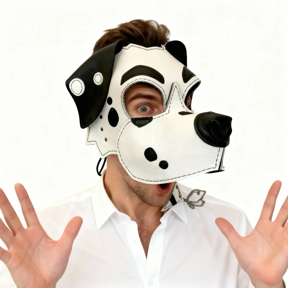 Leather Dalmatian Dog Half Fac - Respirator Half Face 评论和价格