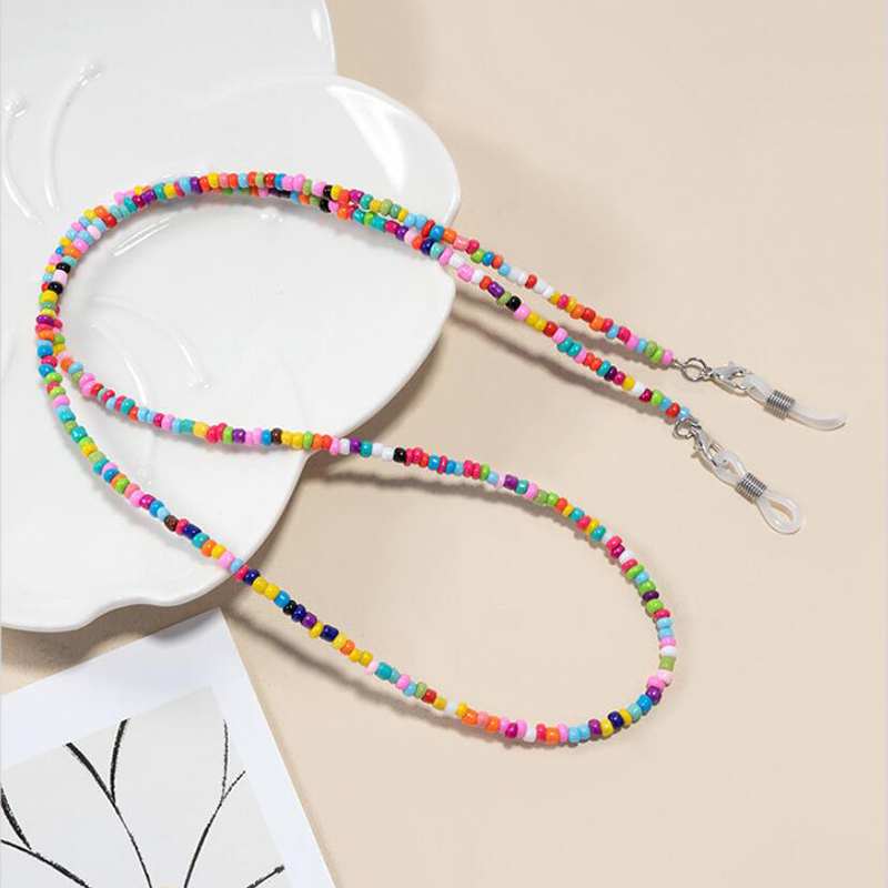 Colorful Rice Bead Glasses Cha - Mask Chain Holder 评论和价格