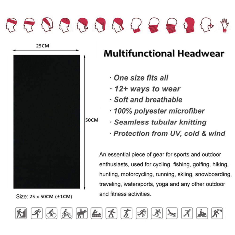 Seamless Solid Color Bandanas  - Neck Gaiter Face Cover 评论和价格