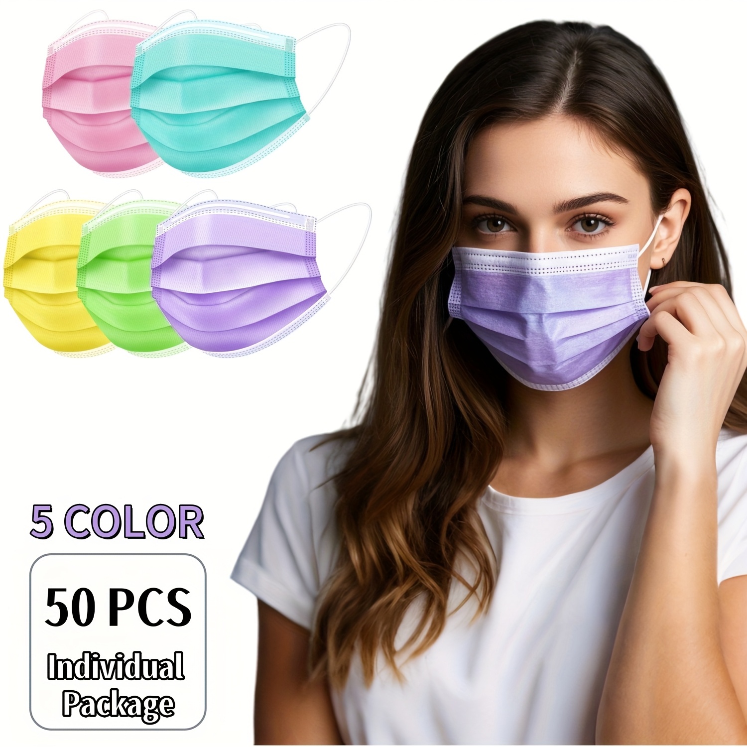 100/50Pcs Three-Layer Protecti - Kids Face Mask 评论和价格